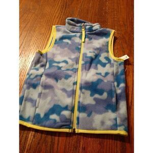 New Unisex 3T Amazon Essentials Blue Camo Sleeveless Fleece Vest Jacket NWT
